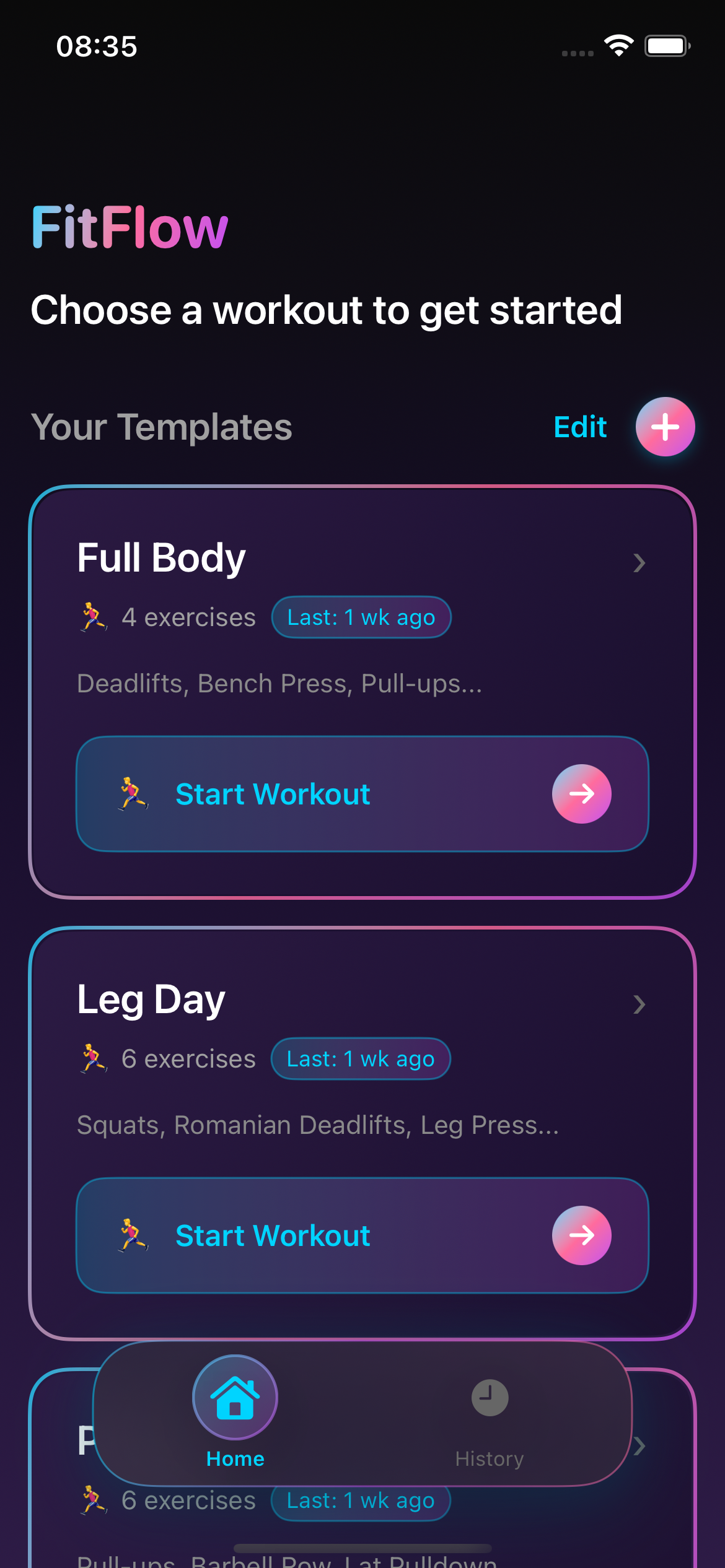 FitFlow App Screenshot